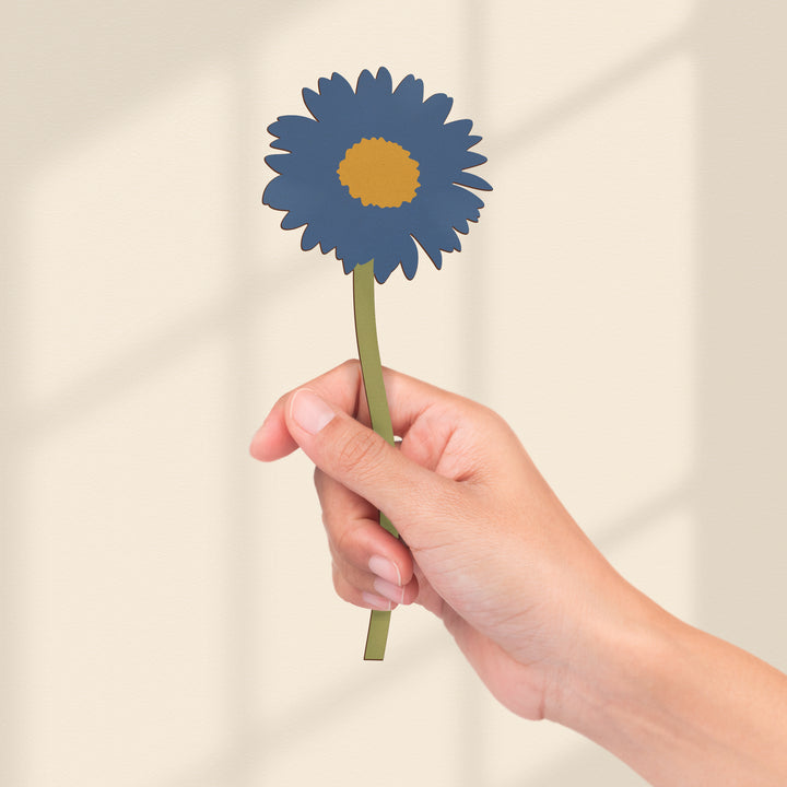 Blue Daisy Wooden Flower