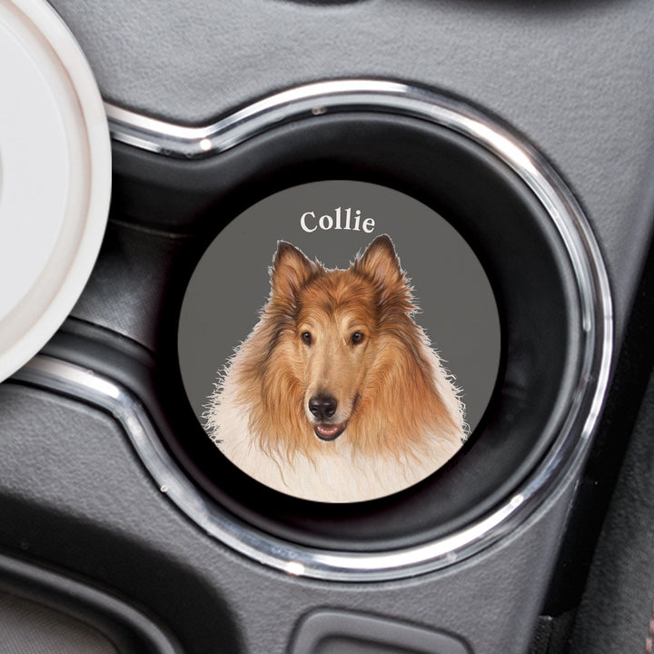 Collie Car Coaster Single Pack