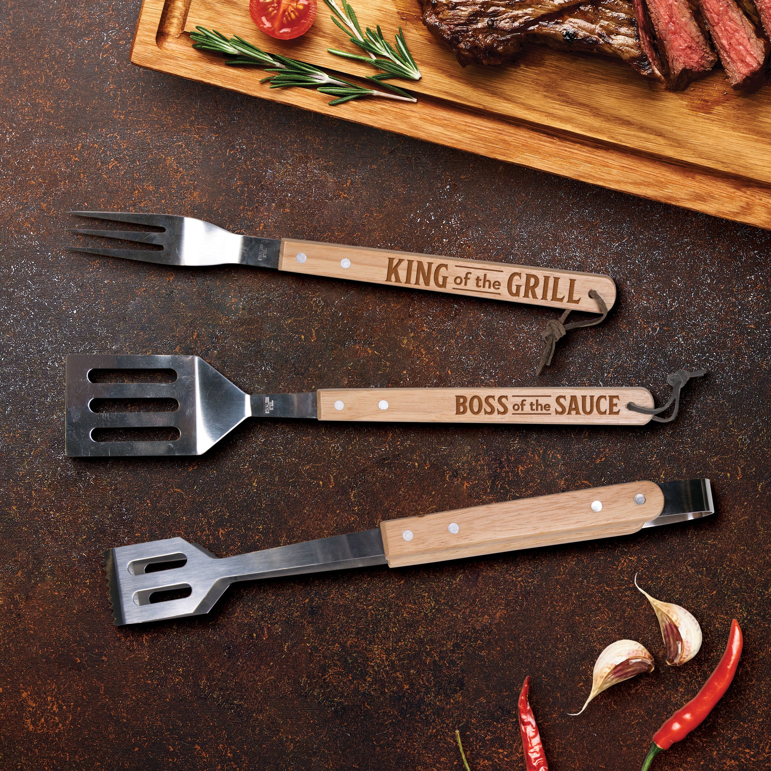 moronic vitamin Sidst King Of The Grill Boss Of The Sauce BBQ Tool Set, 3Pc. – P. Graham Dunn