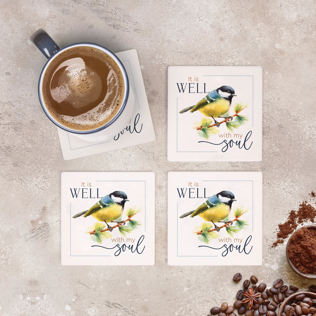 It Is Well With My Soul Ceramic Coasters | Feathered Friends Collection