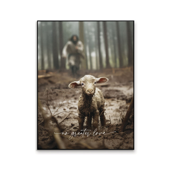 Jesus Running After a Lost Lamb Printed Art