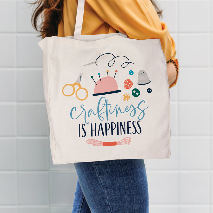 Craftiness Is Happiness Tote Bag