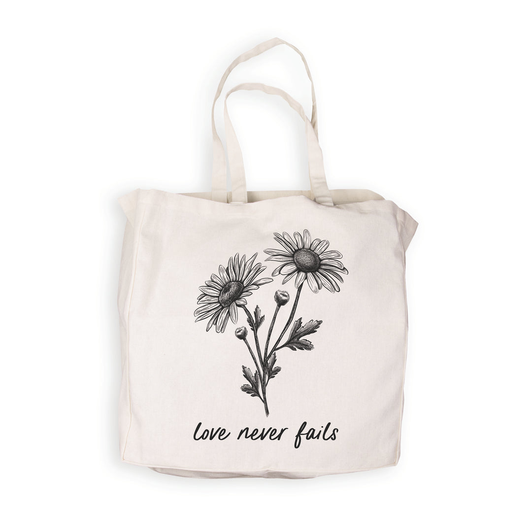 Love Never Fails Tote Bag