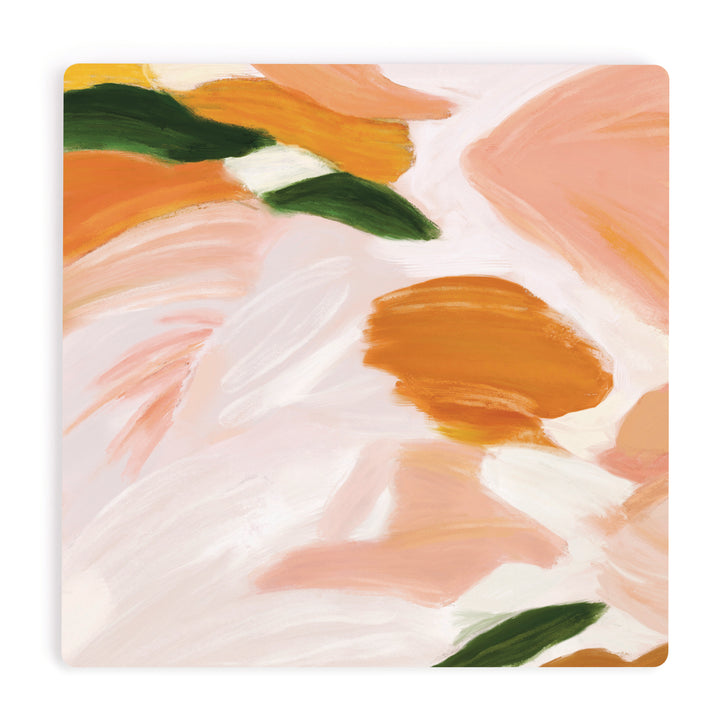 Orange Brushstroke Abstract Coaster