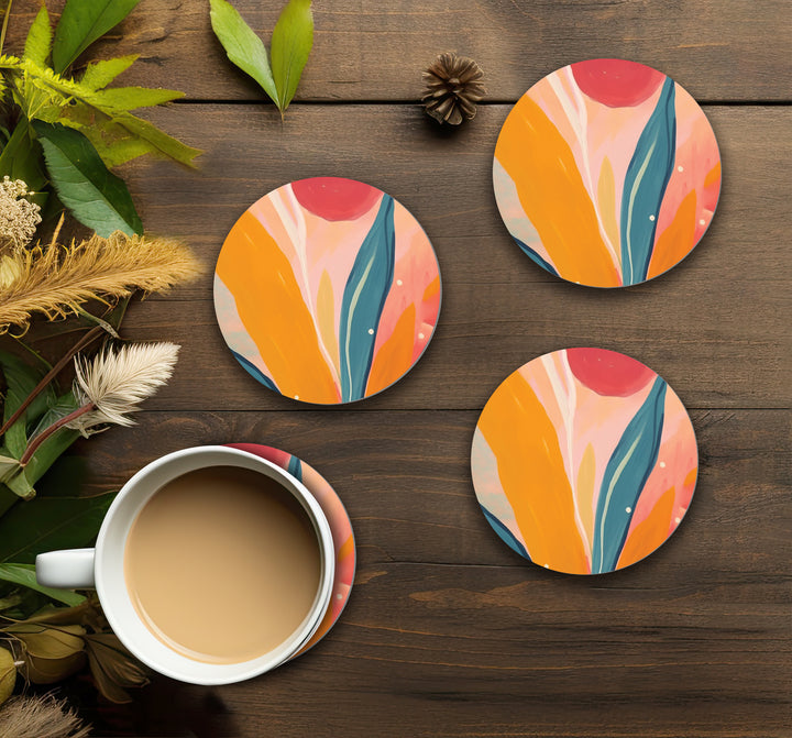 Abstract Leaf Coaster Pack