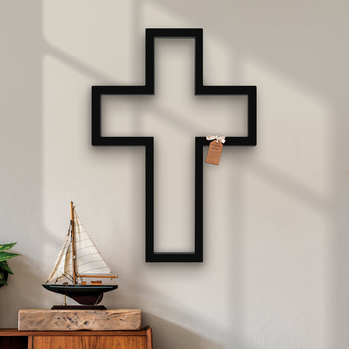 Open Cross Cross XL Wall Cross (Black)