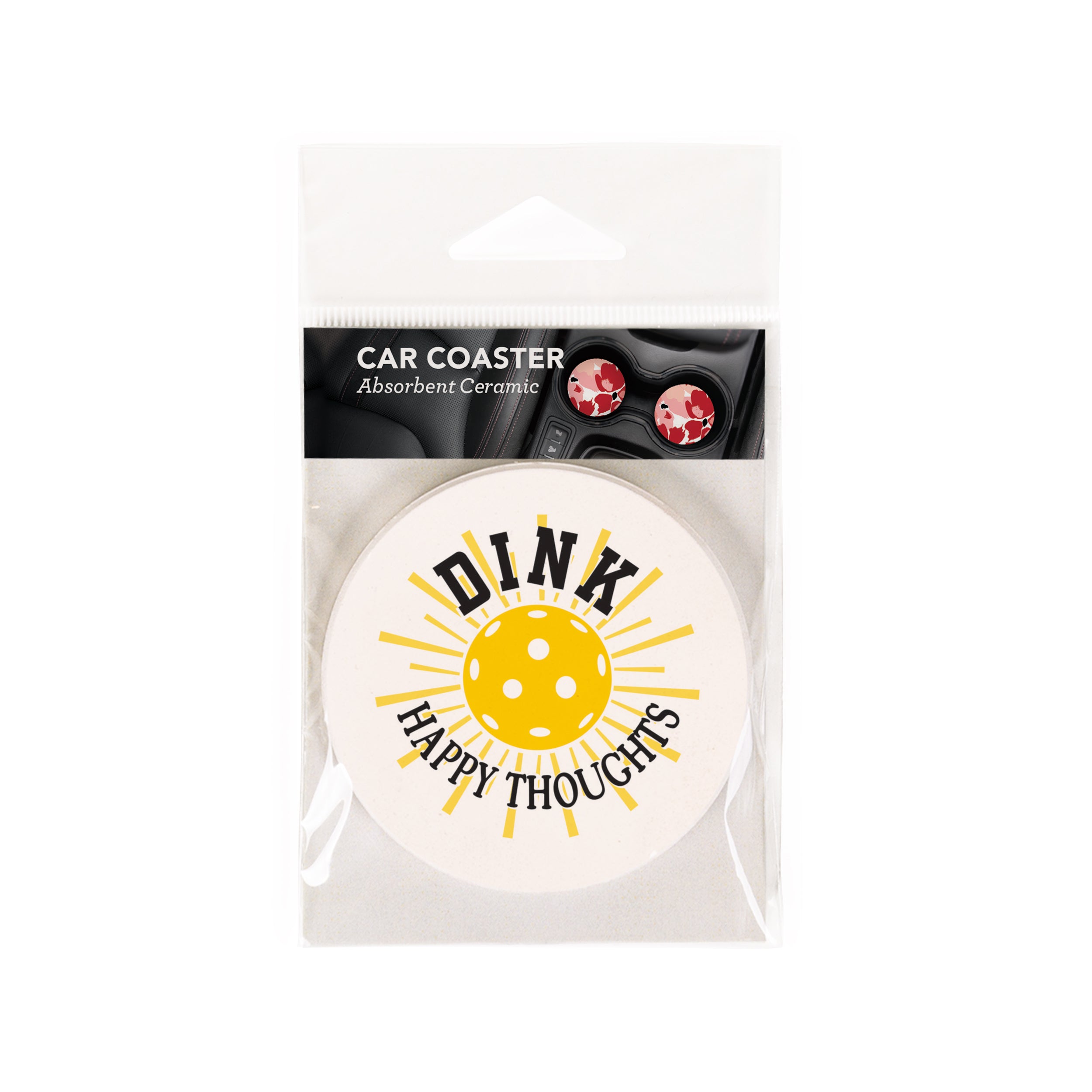 Dink Happy Thoughts Car Coaster Single Pack
