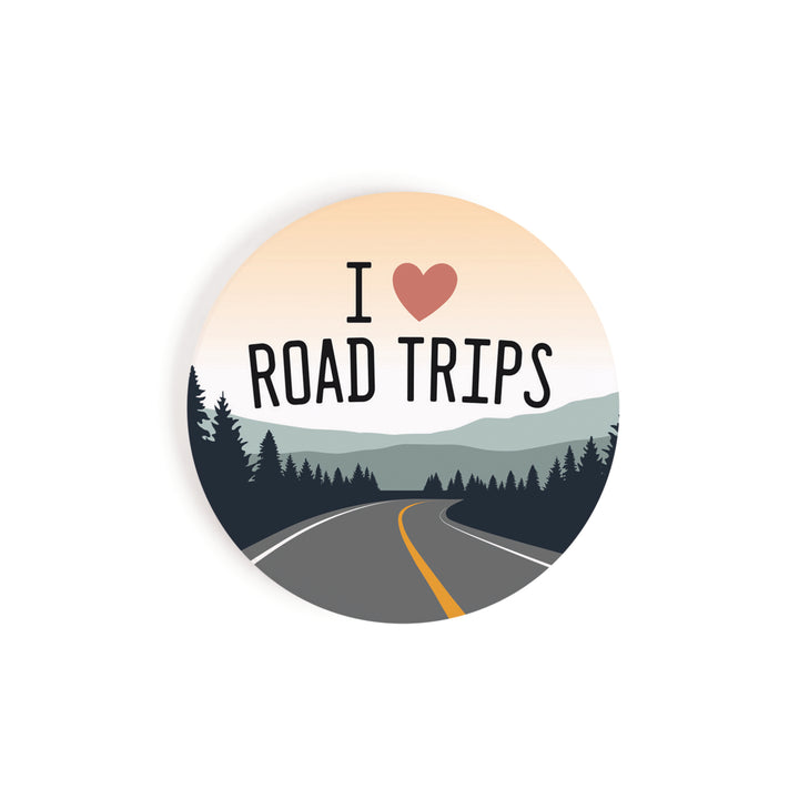 I Love Road Trips Car Coaster Single Pack