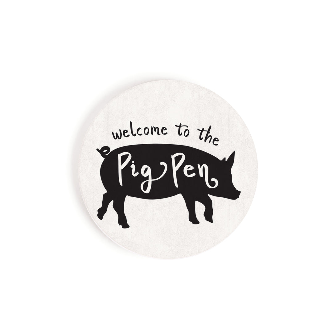 Welcome To The Pig Pen Car Coaster Single Pack
