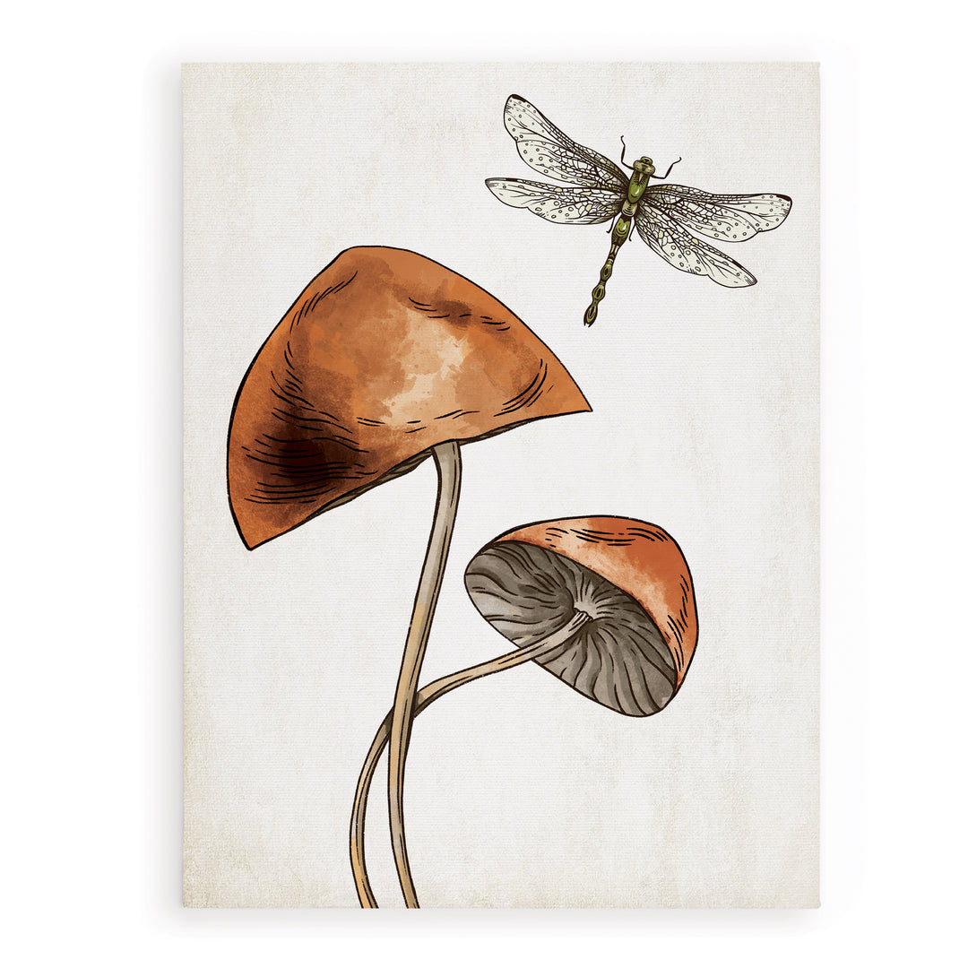 Mushroom Dragonfly Canvas