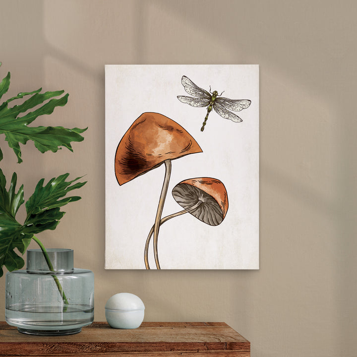 Mushroom Dragonfly Canvas