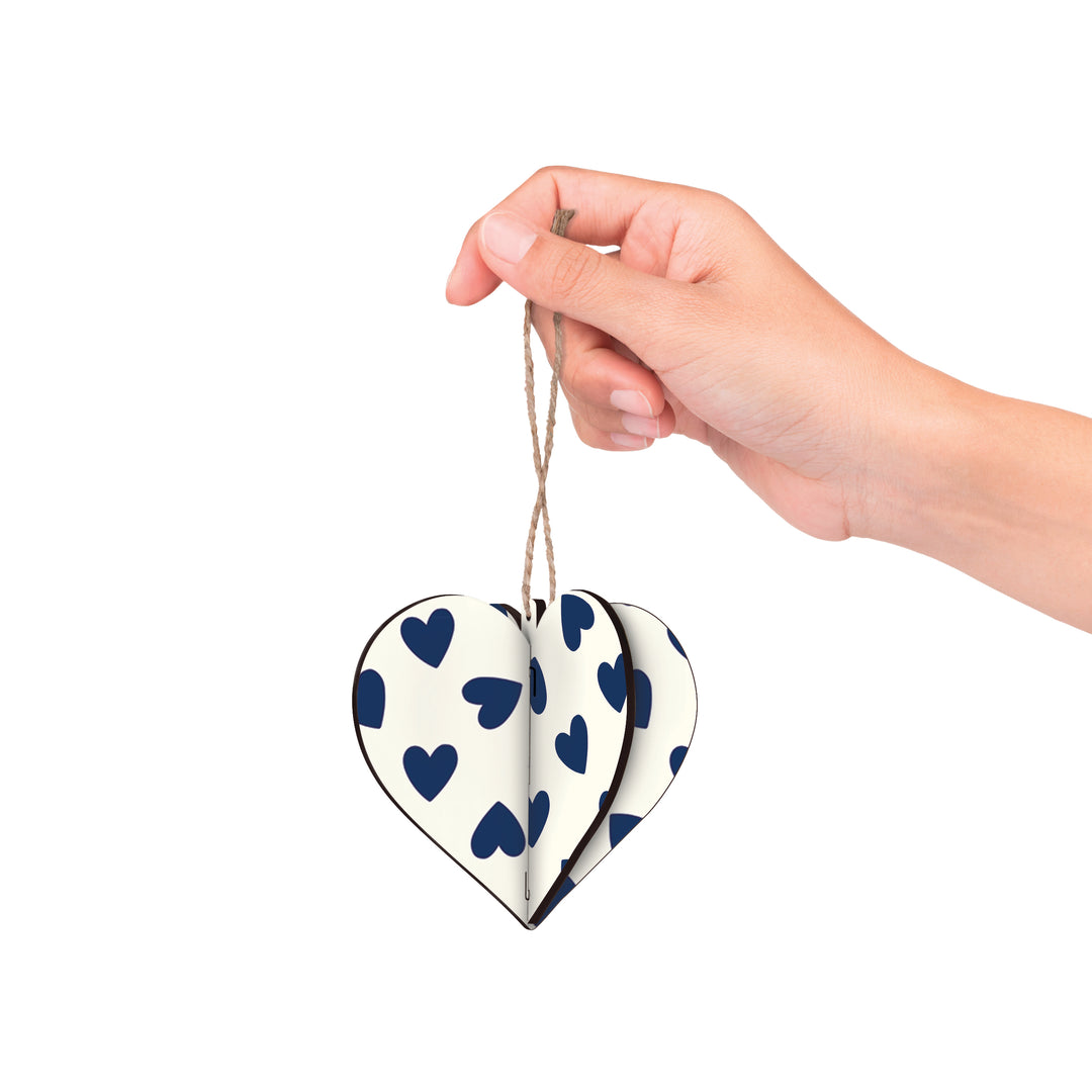 Blue Heart Pattern Ornament