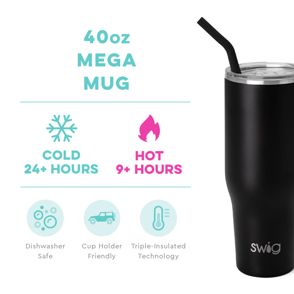 Personalized Swig Black Mega Mug (40oz)