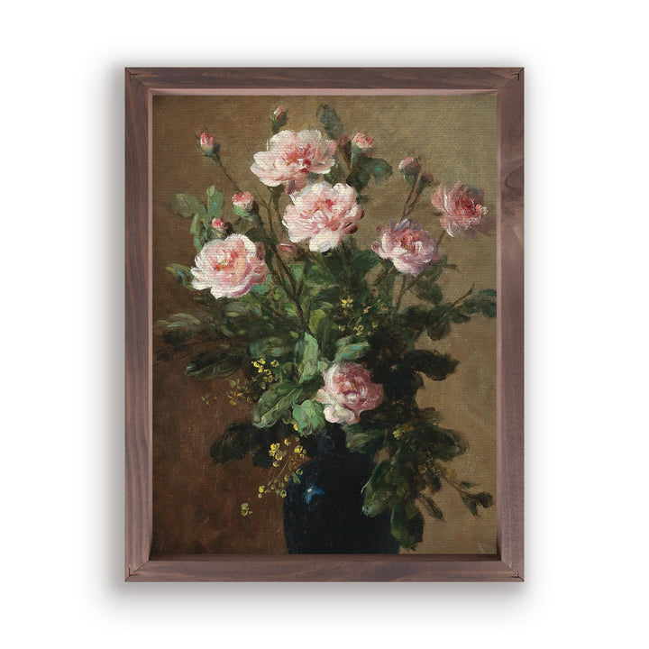 Pink Flowers In A Vase Framed Art