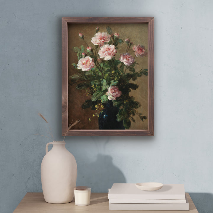 Pink Flowers In A Vase Framed Art