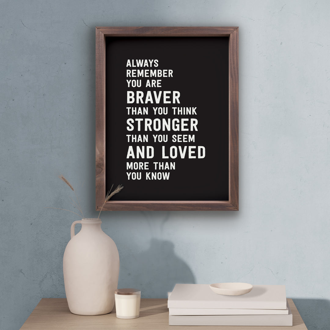 Always Remember You Are Braver Than You Think Framed Art