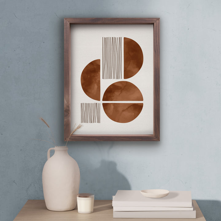 Brown Boho Pattern Framed Art