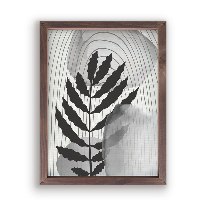 Black Leaf Pattern Framed Art