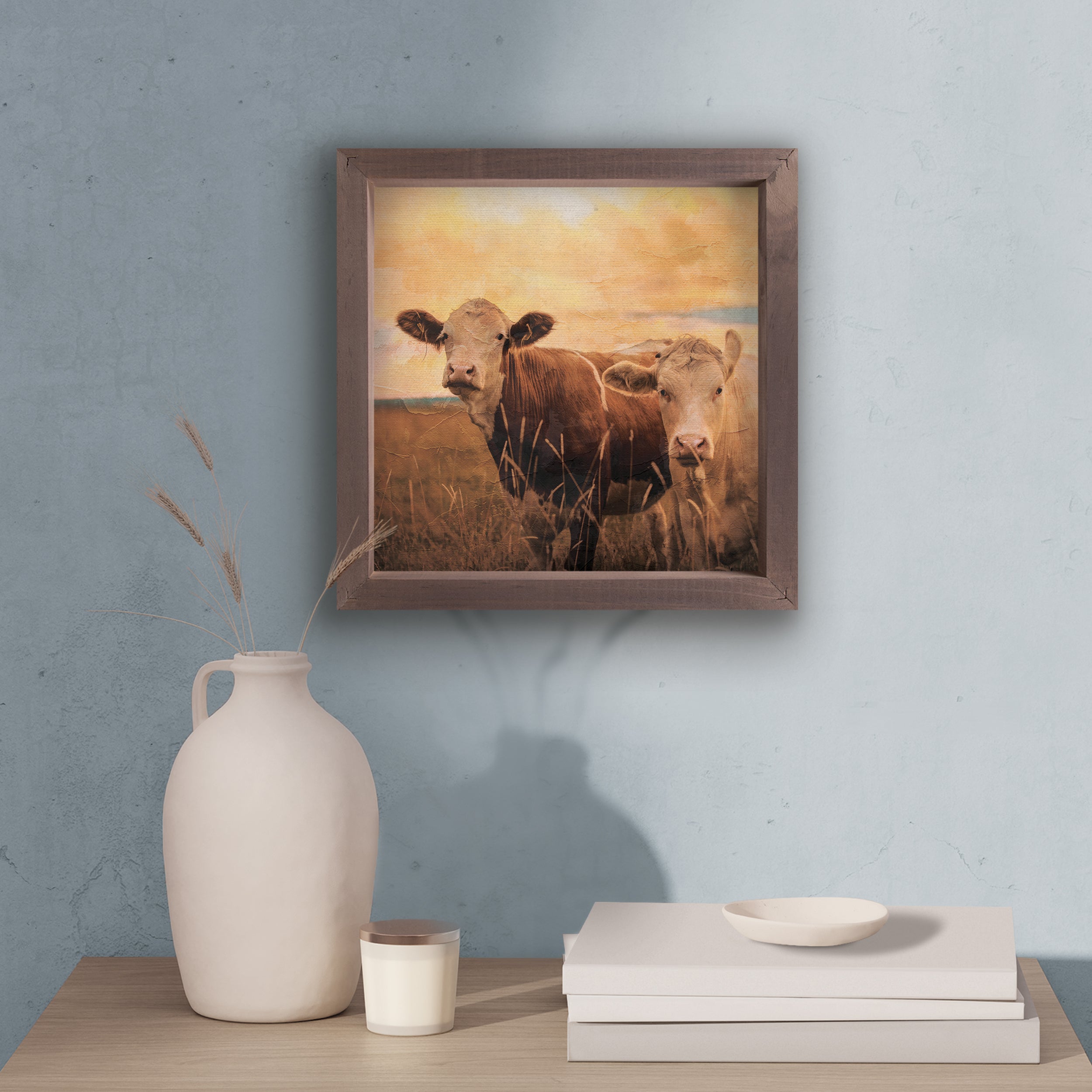 Two Cows Framed Art