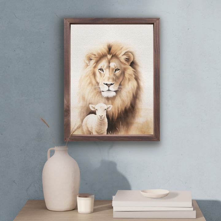 Lion & Lamb Framed Art