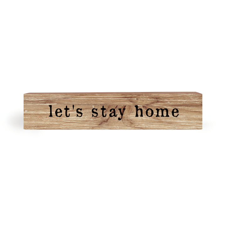 Let's Stay Home Wood Block Décor