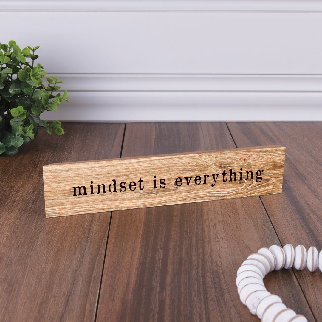 Mindset Is Everything Wood Block Décor
