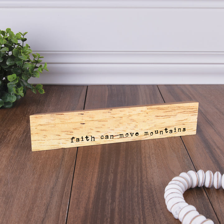 Faith Can Move Mountains Wood Block Décor