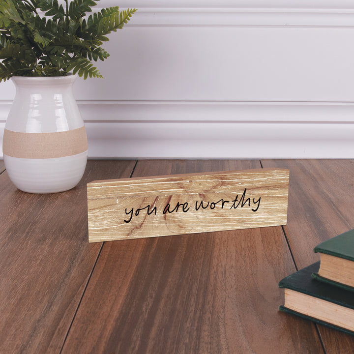 You Are Worthy Wood Block Décor