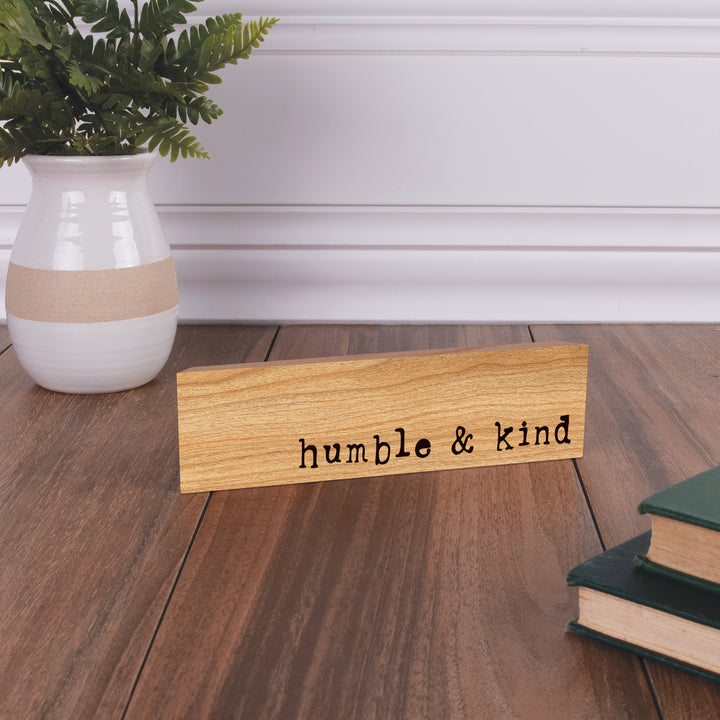 Humble And Kind Wood Block Décor
