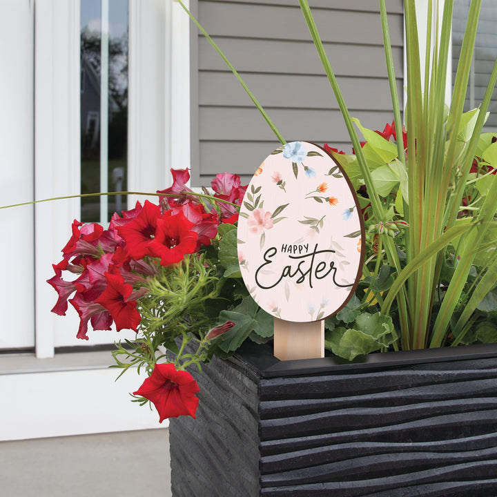 Happy Easter Egg Garden Sign
