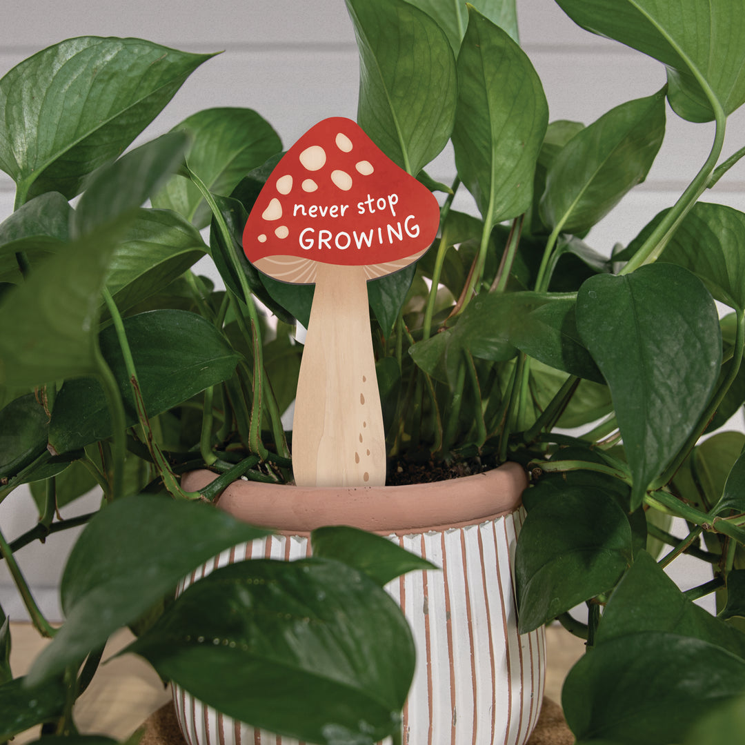 Never Stop Growing Mushroom Garden Sign