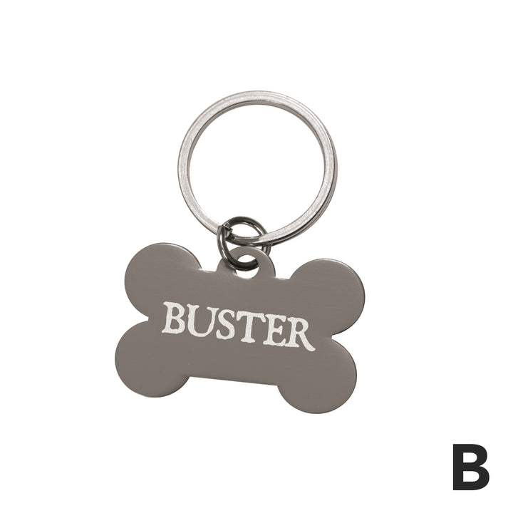 Personalized Black Bone Dog Tag Keychain