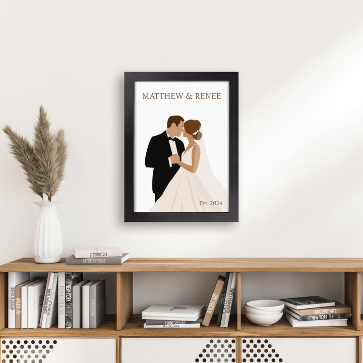 Personalized Wedding Couple Framed Art