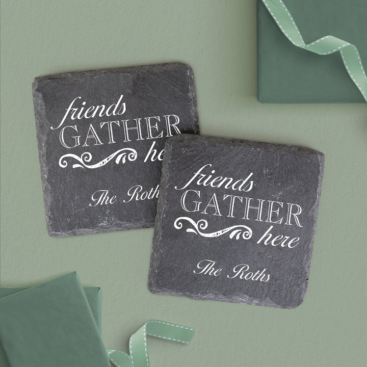 Personalized Square Slate Coasters, 4-pack