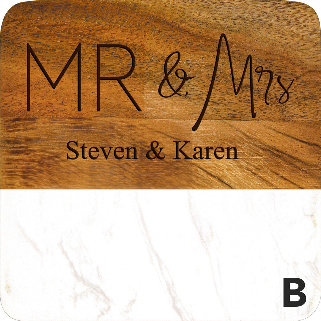 Personalized Faux Marble Coasters, 4-pack