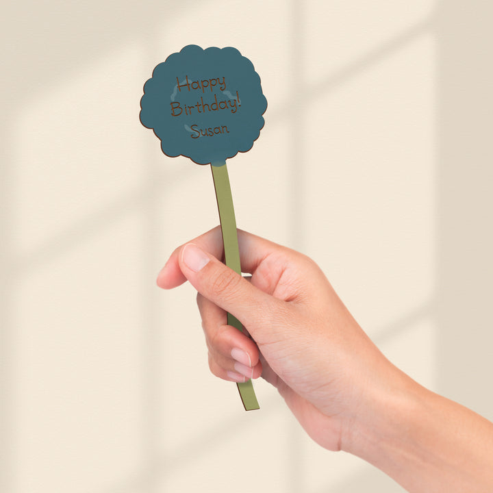 Personalized Billy Button Wooden Flower