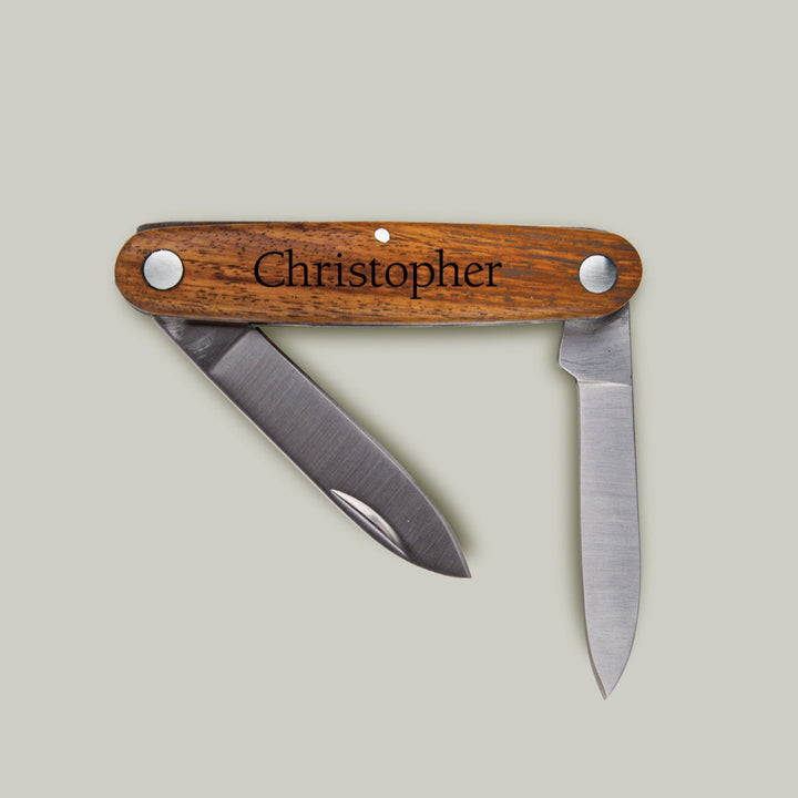 Personalized Wood Pocket Knife