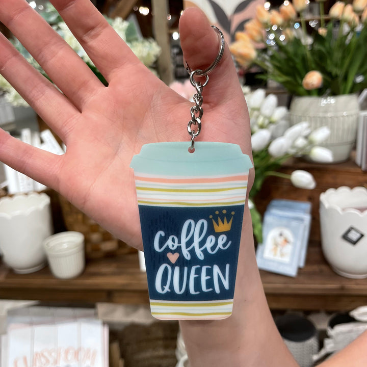 Coffee Queen Acrylic Coffee Cup Shape Key Chain