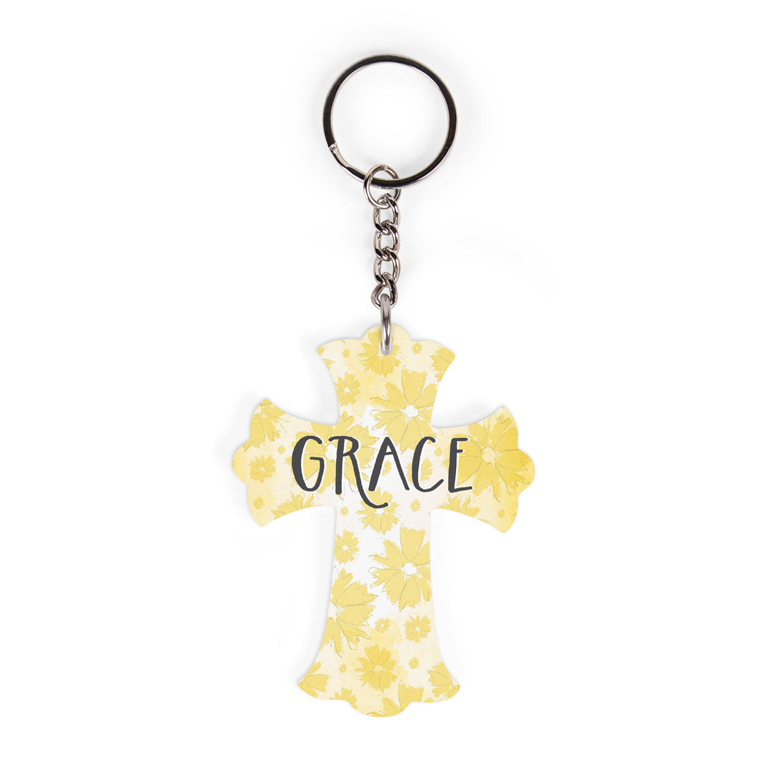 Grace Acrylic Cross Key Chain