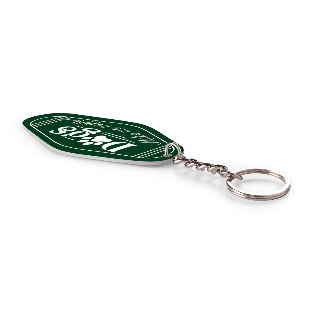Dogs Make Me Happy Vintage Engraved Key Chain