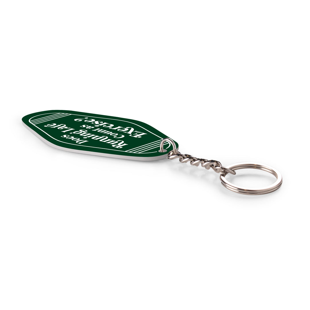 Does Running Late Count As Exercise? Vintage Engraved Key Chain