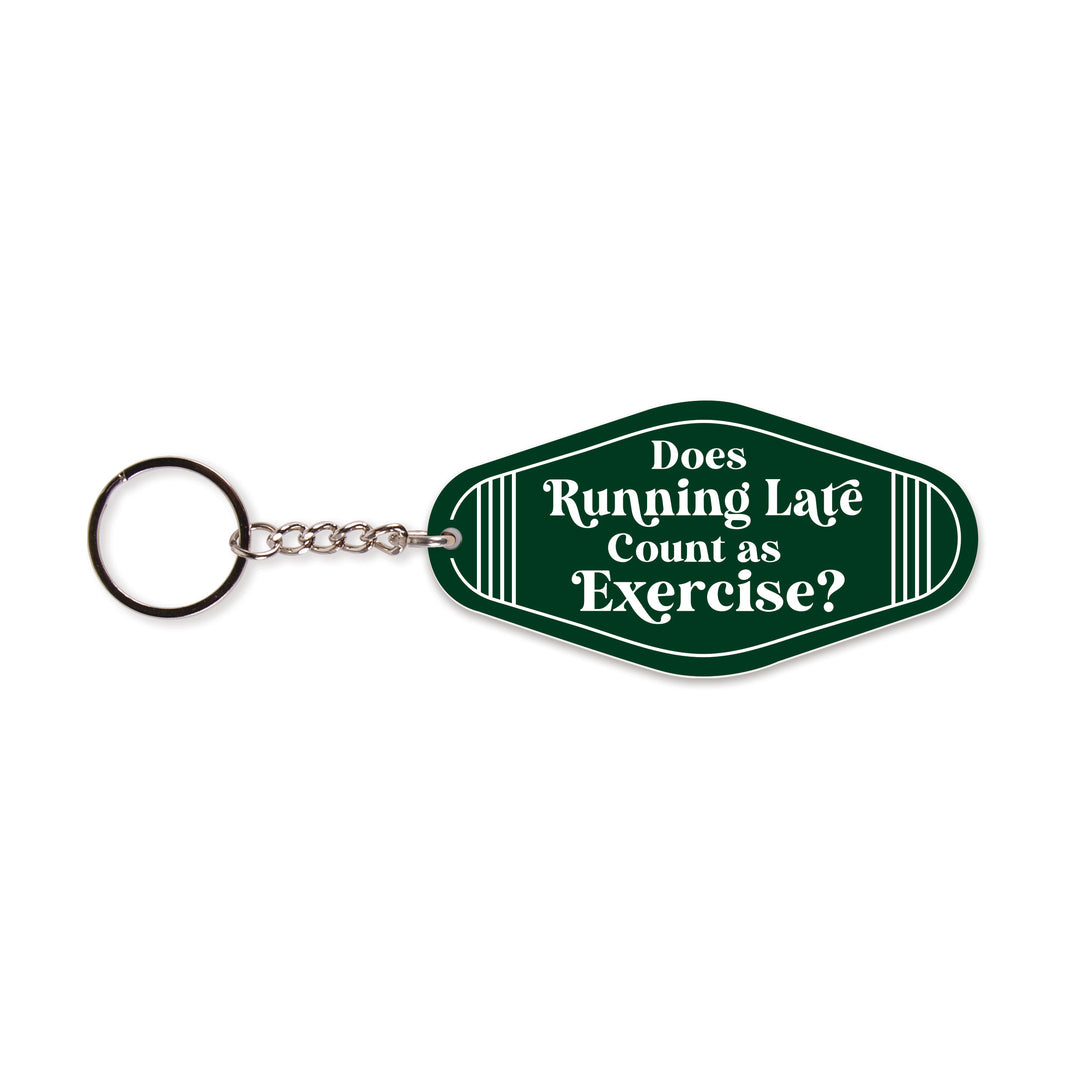 Does Running Late Count As Exercise? Vintage Engraved Key Chain