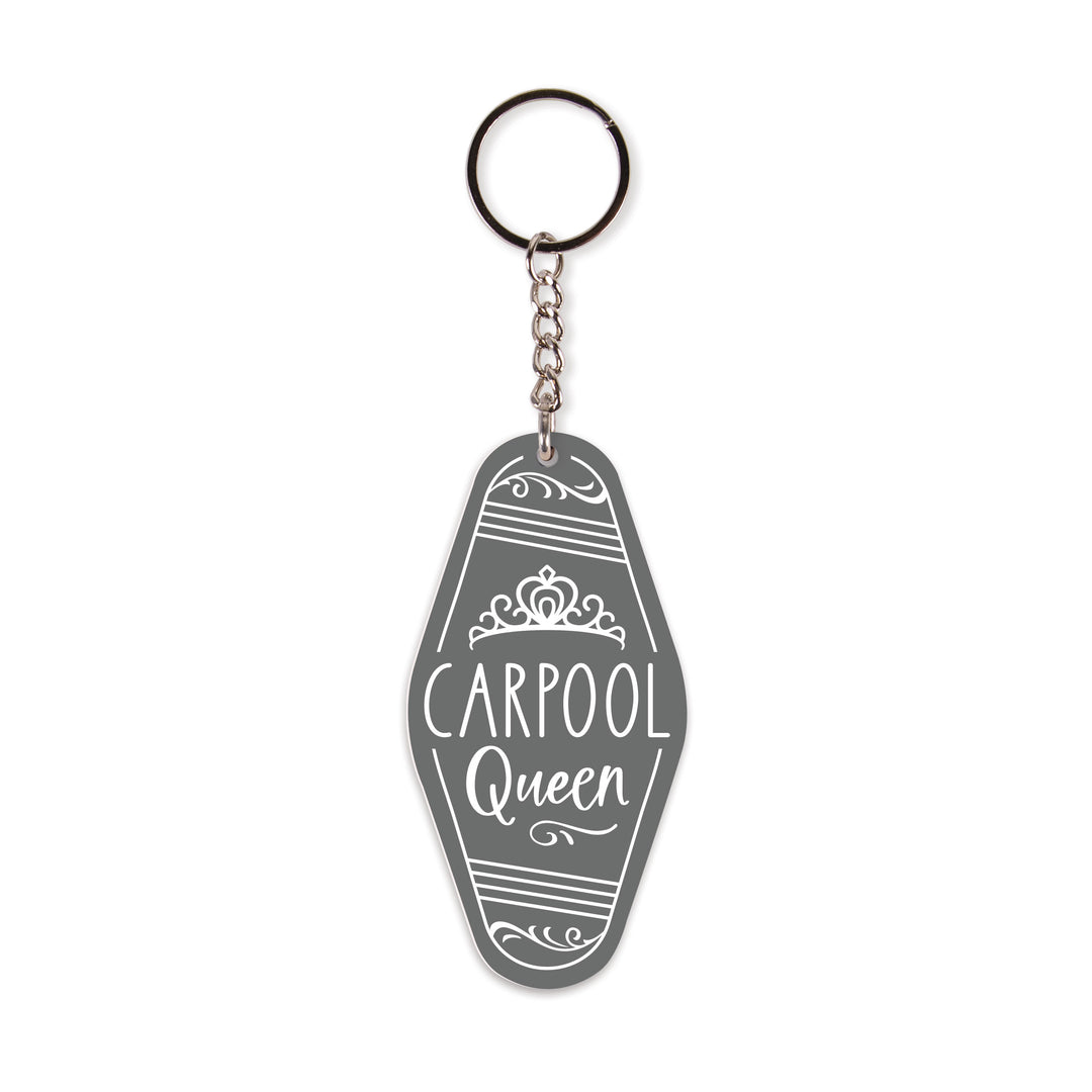 Carpool Queen Vintage Engraved Key Chain