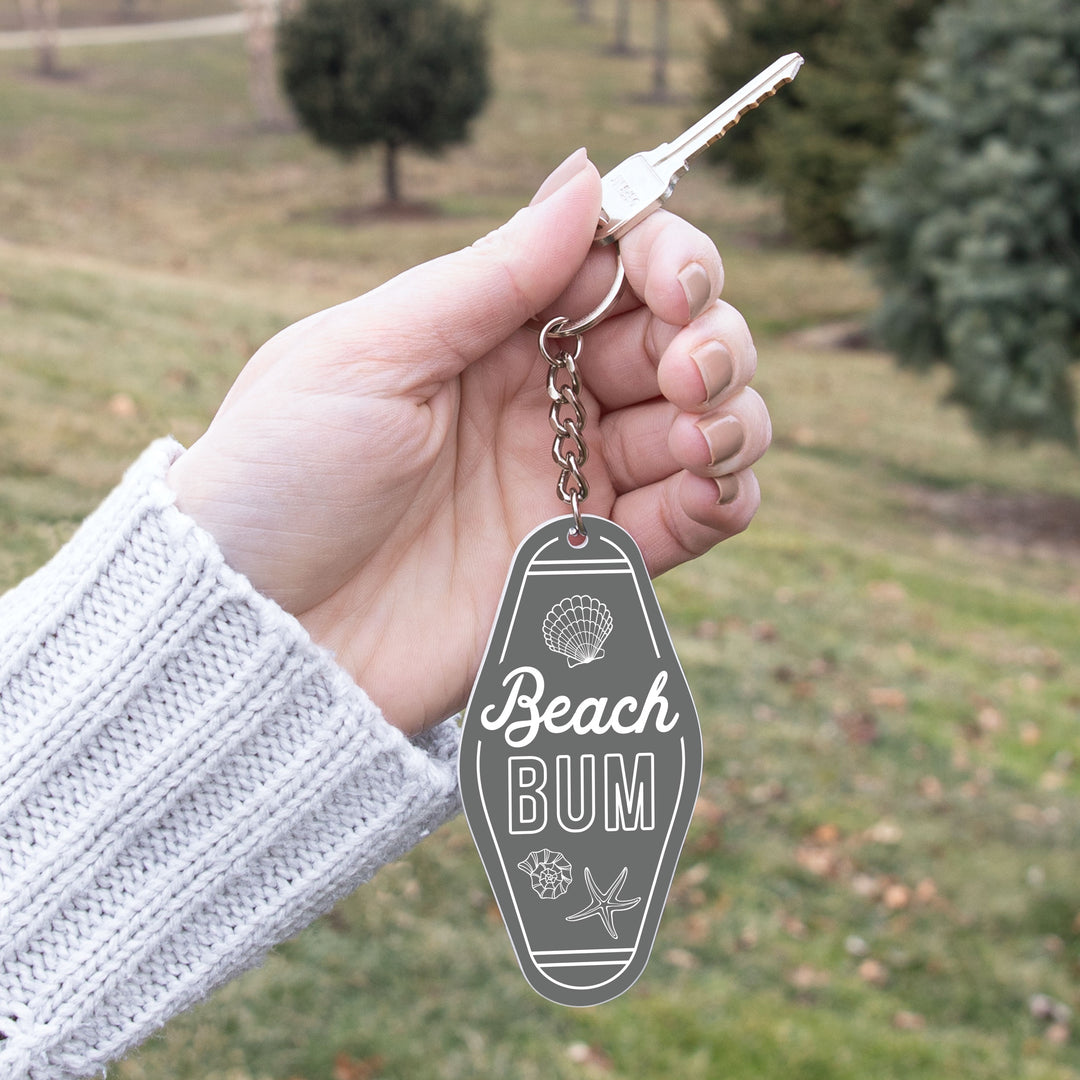 Beach Bum Vintage Engraved Key Chain