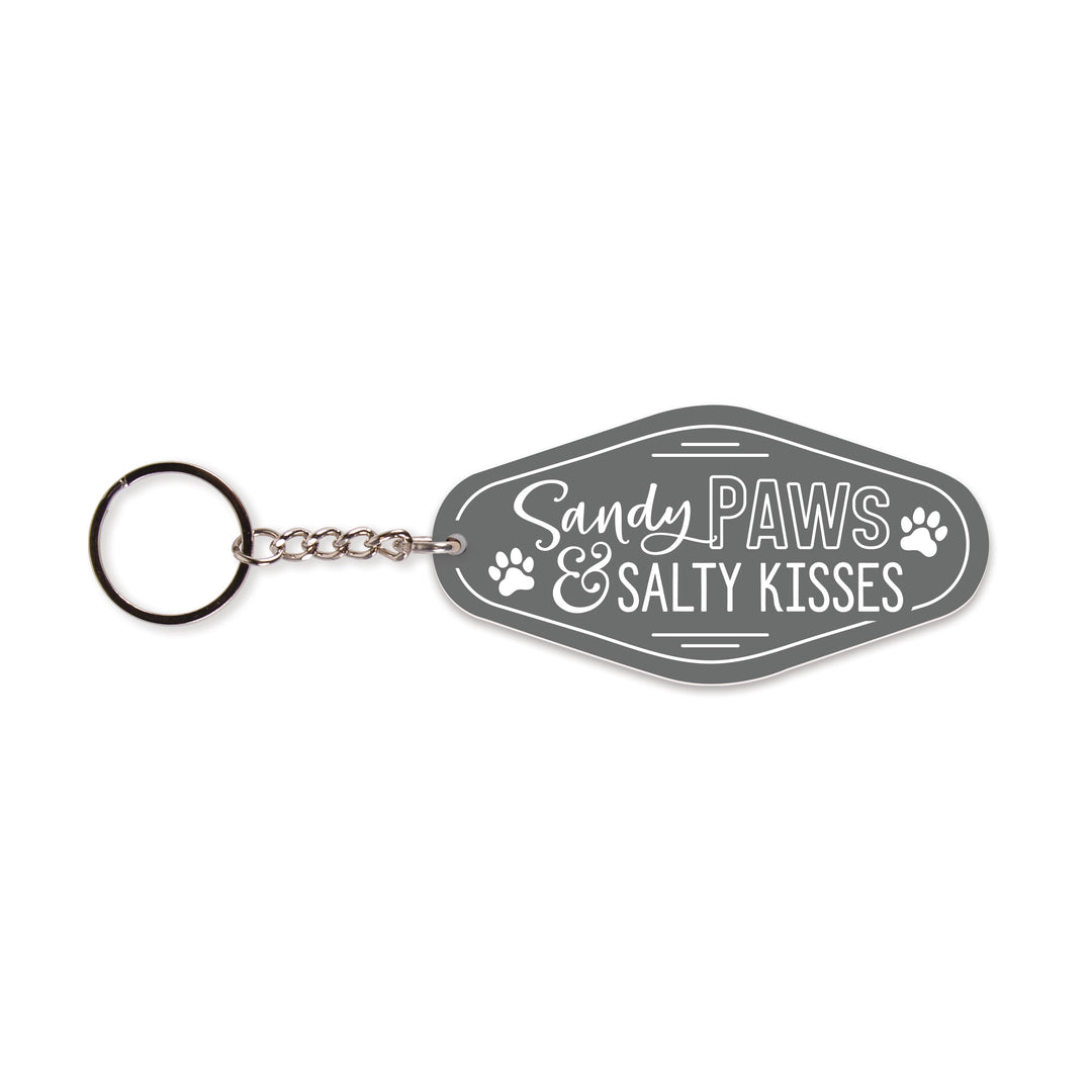 Sandy Paws & Salty Kisses Vintage Engraved Key Chain