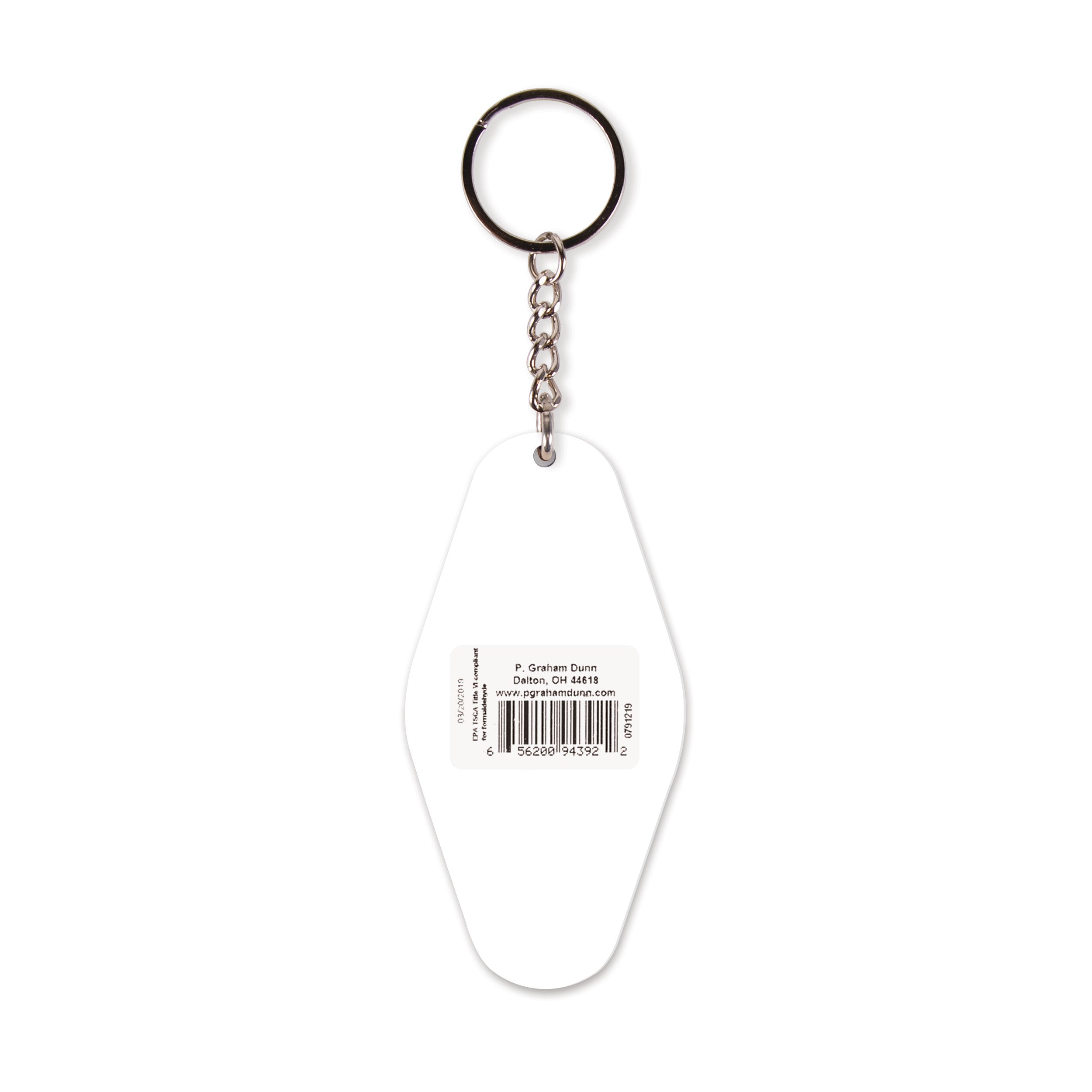 Don't Worry Beach Happy Vintage Engraved Key Chain