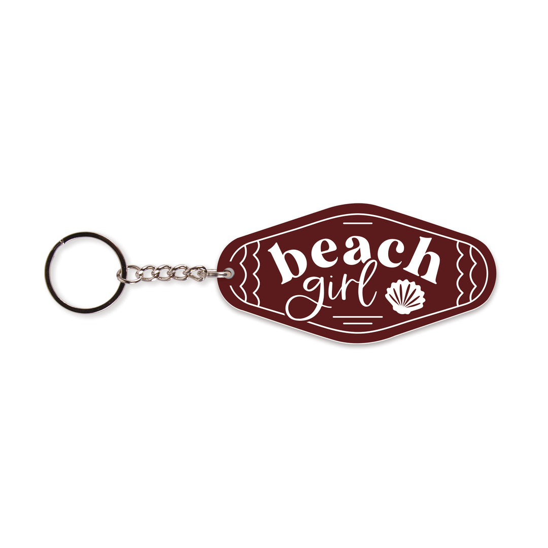 Beach Girl Vintage Engraved Key Chain