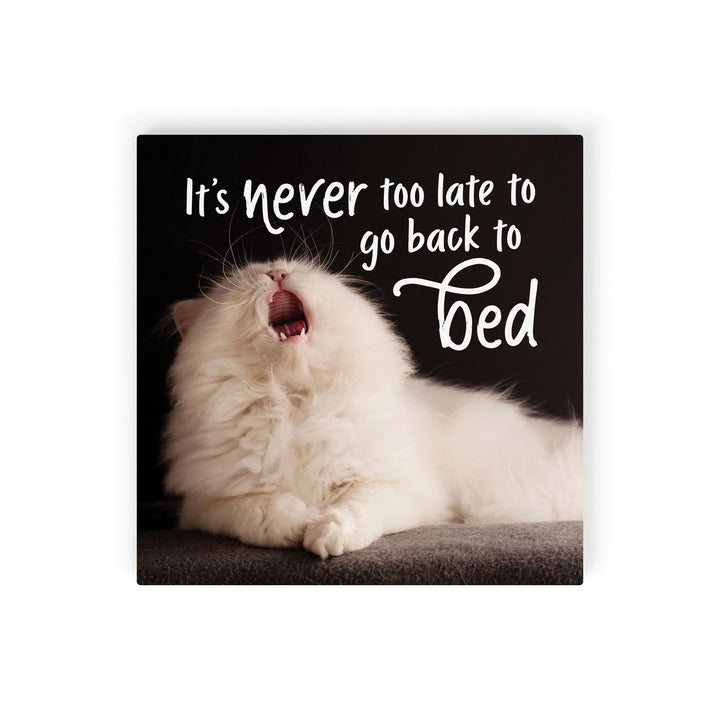 It's Never Too Late To Go Back To Bed Tabletop Sign