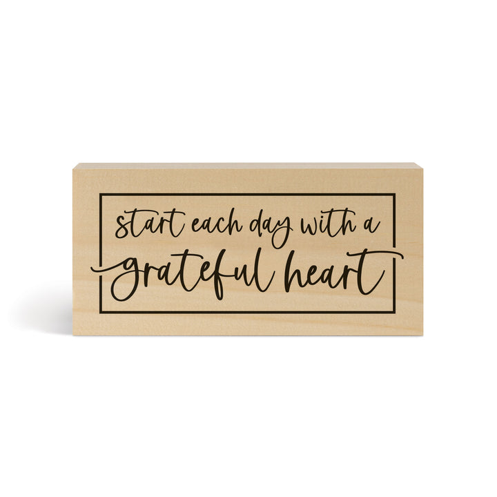 Start Each Day With A Grateful Heart Wood Block Décor