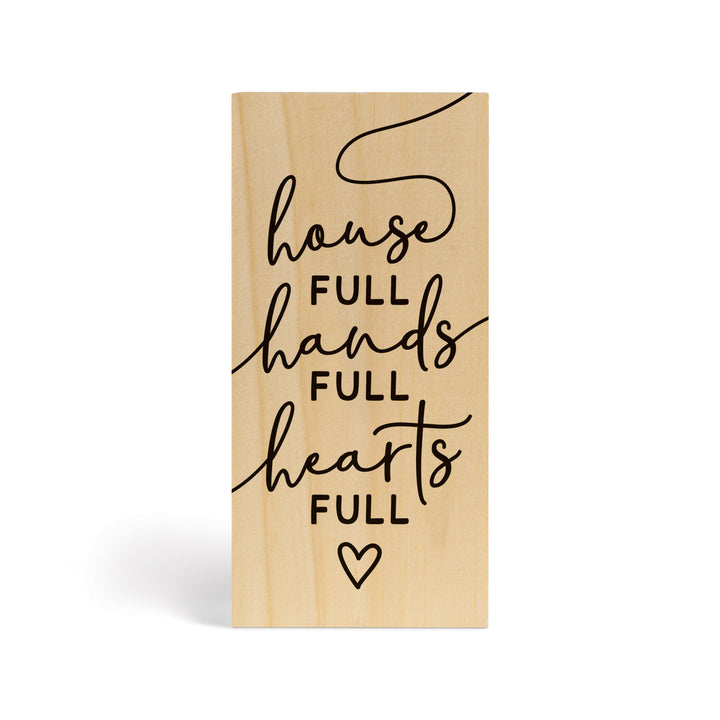 House Full Hands Full Hearts Full Wood Block Décor